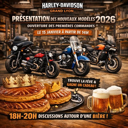 Venez découvrir en avant-première les nouveaux modèles Harley-Davidson 2026 chez H-D Grand Lyon